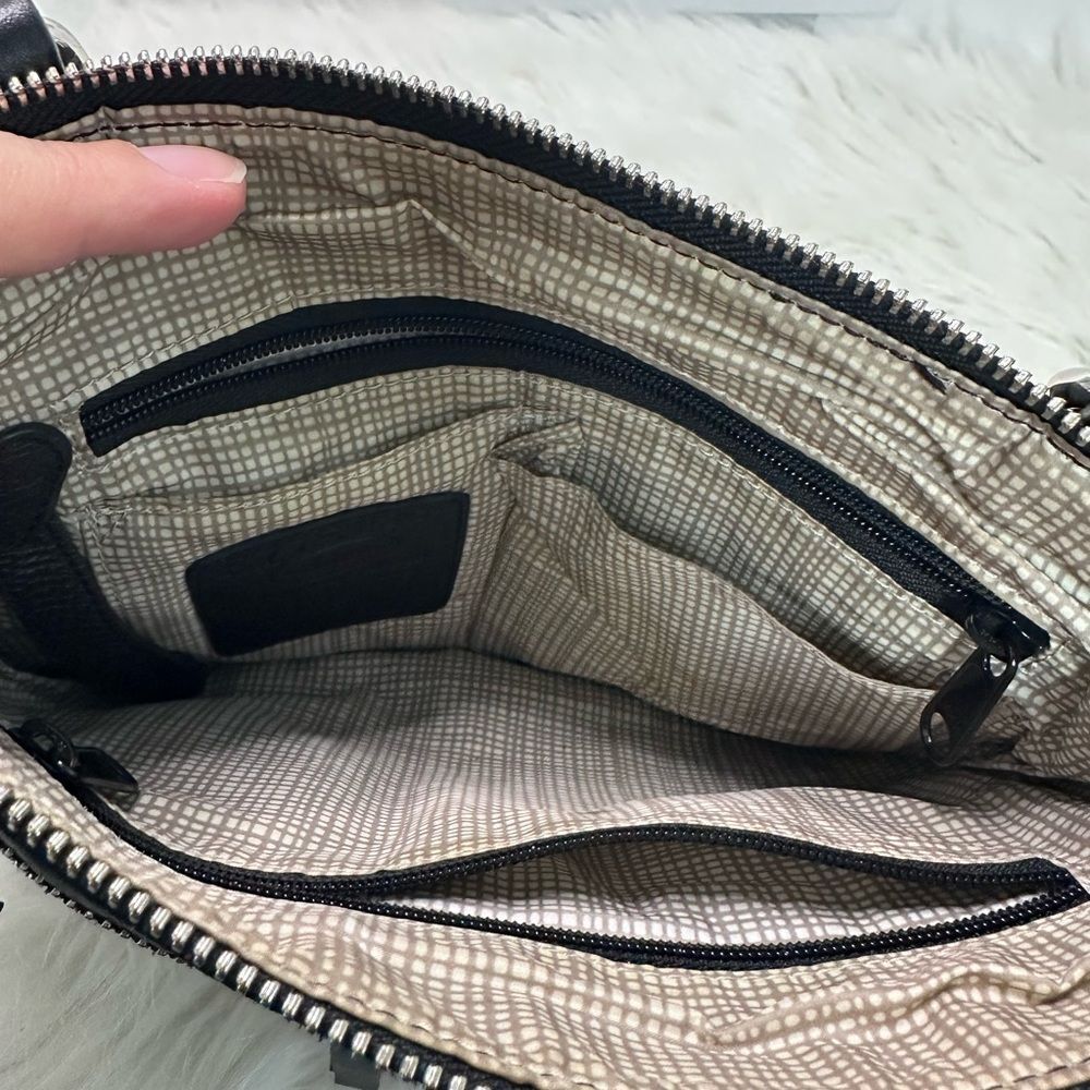 BRIGHTON Black Nylon Crossbody Bag with Silver Accents - Picture 6 of 12